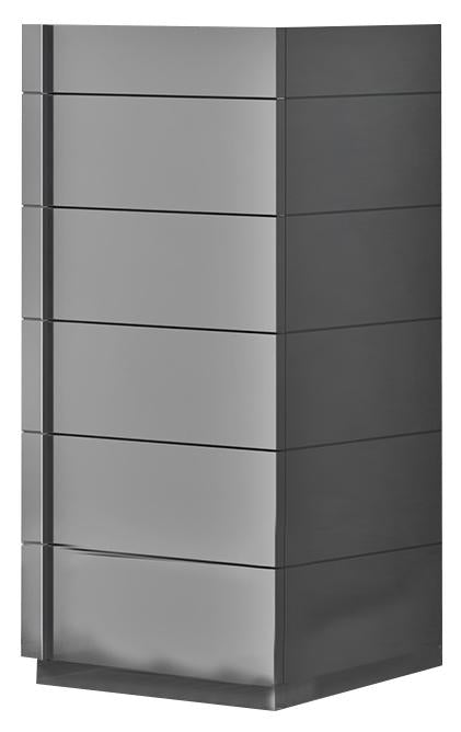 J&M Braga 6 Drawer Chest in Grey Lacquer - galleria furniture outlet