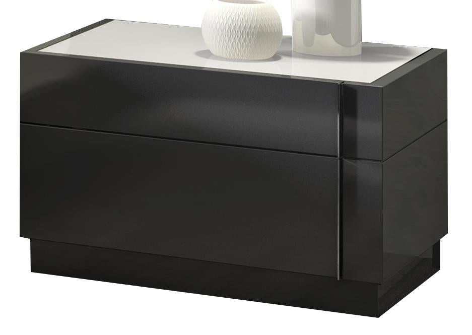 J&M Braga Nightstand Right in Grey Lacquer