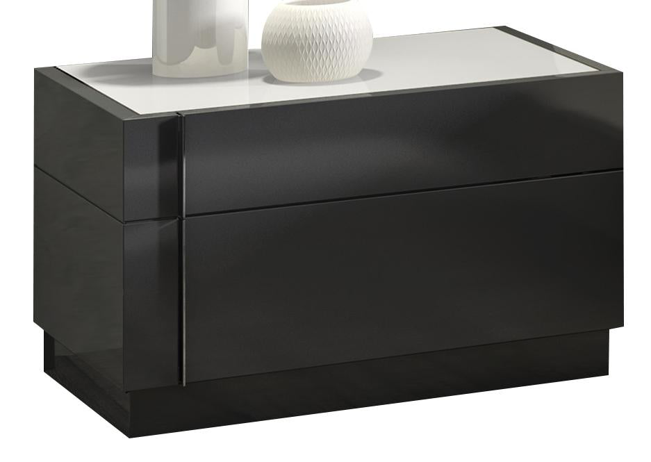 J&M Braga Nightstand Left in Grey Lacquer