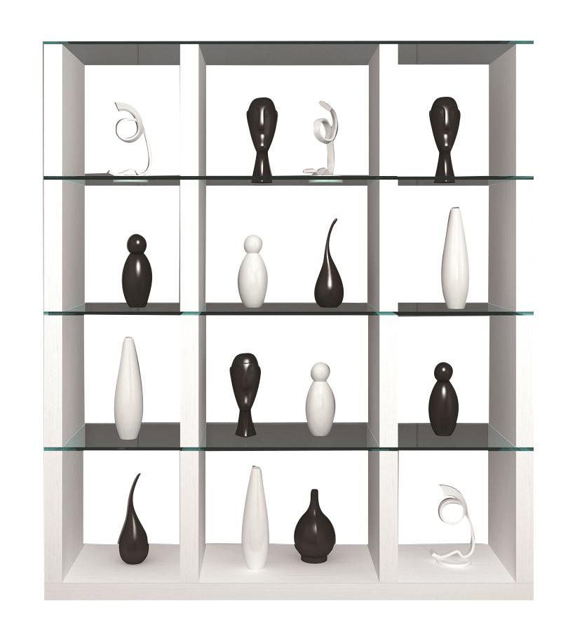 J&M Cloud Dining Display Wall in Dark Oak - galleria furniture outlet