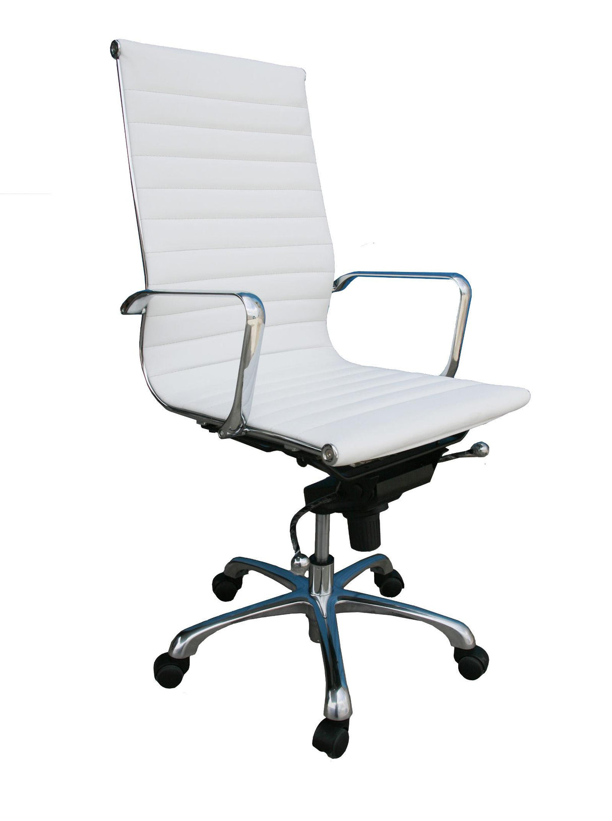 J&M Comfy High Back White Office Chair