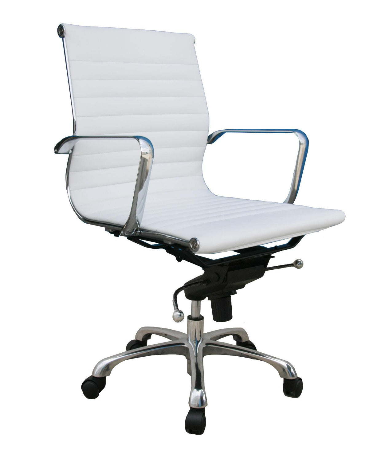 J&M Comfy Low Back White Office Chair