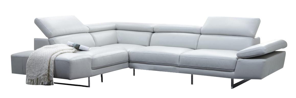 J&M Furniture 1717 Premium Leather Sectional LAF in White