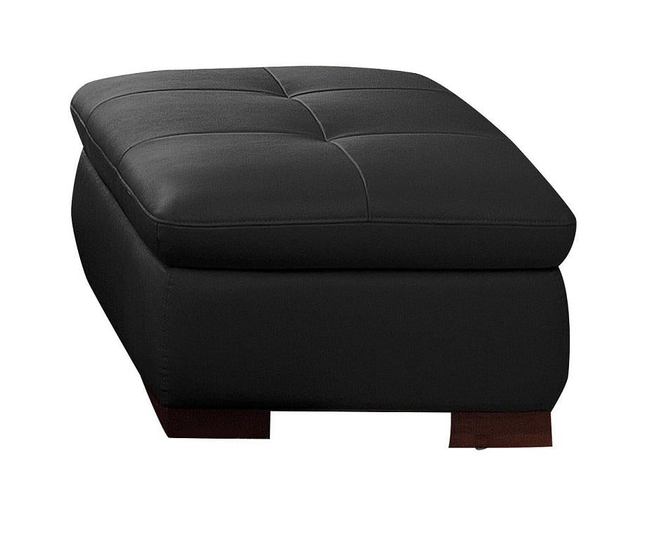 J&M Furniture 625 Italian Leather Ottoman in Grey
