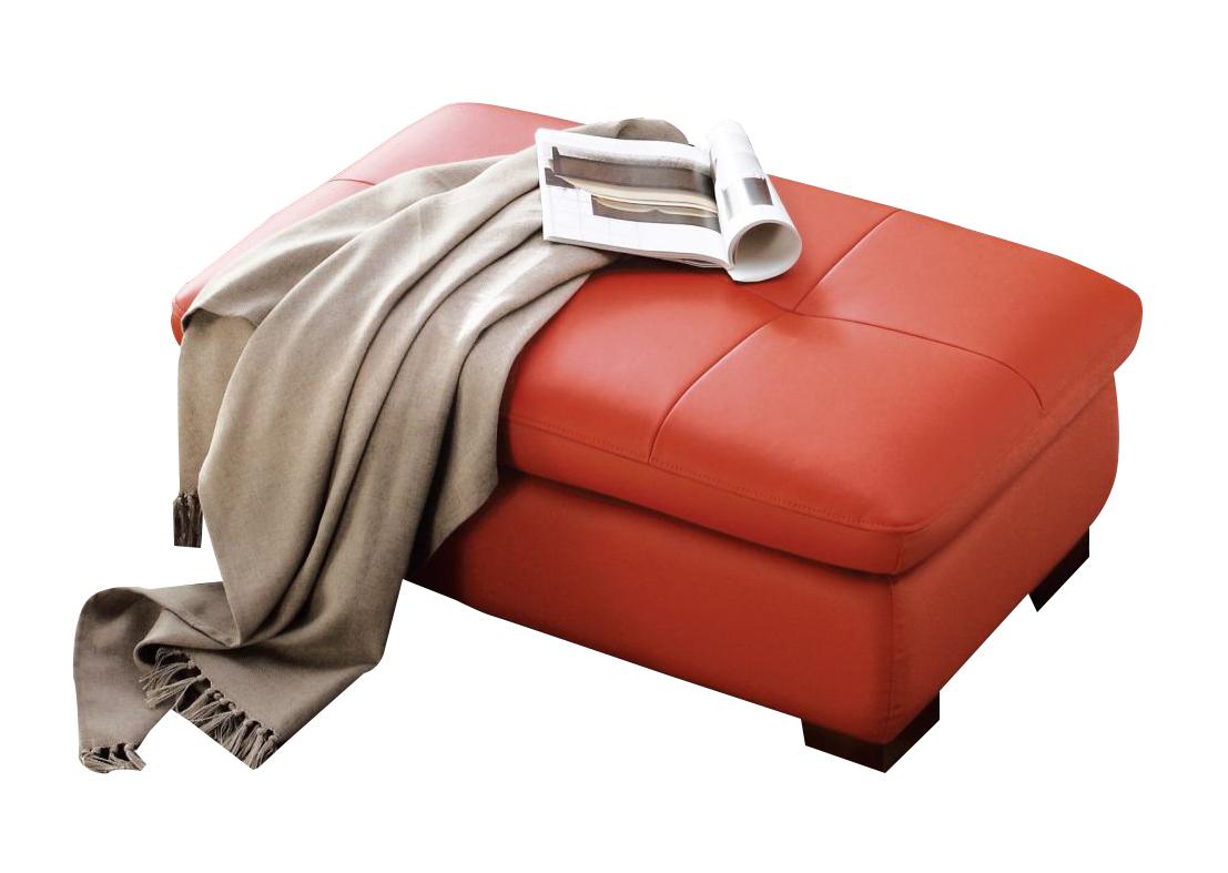 J&M Furniture 625 Italian Leather Ottoman in Pumpkin