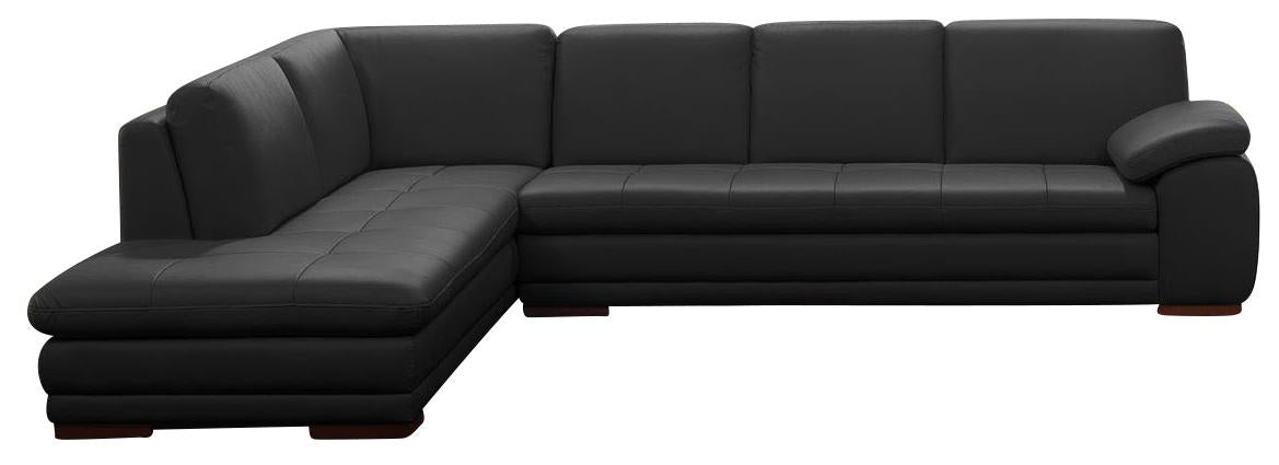 J&M Furniture 625 Italian Leather Sectional LAF in Black