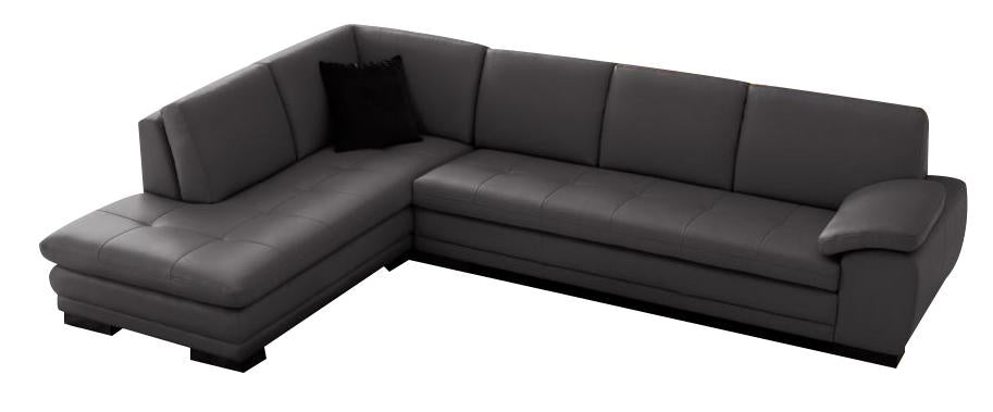 J&M Furniture 625 Italian Leather Sectional LAF in Grey - galleria furniture outlet