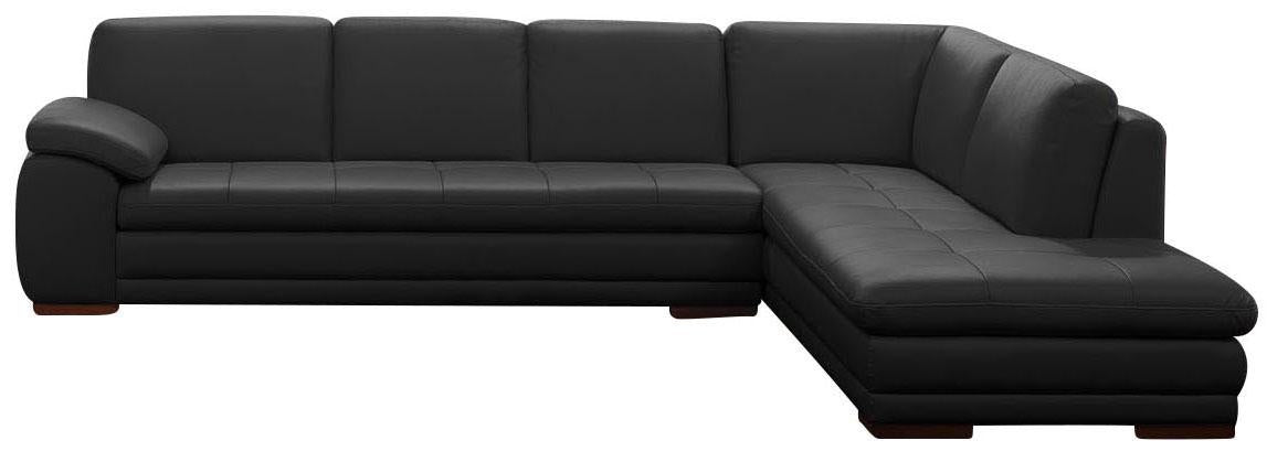 J&M Furniture 625 Italian Leather Sectional RAF in Black