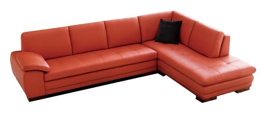 J&M Furniture 625 Italian Leather Sectional RAF in Pumpkin