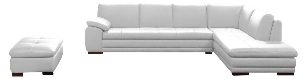 J&M Furniture 625 Italian Leather Sectional RAF in White - galleria furniture outlet