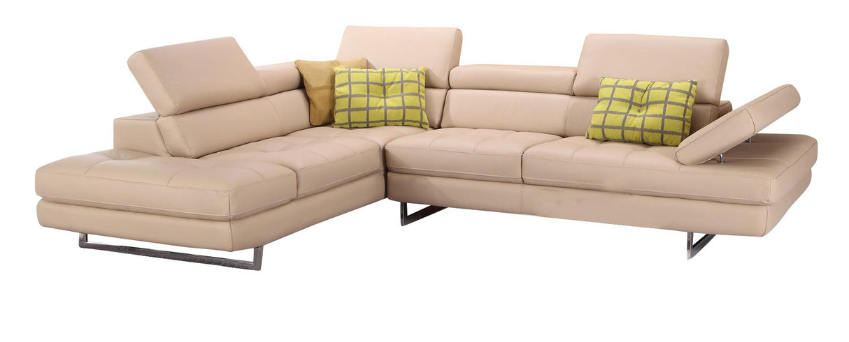J&M Furniture A761 Italian Leather Sectional LAF in Peanut