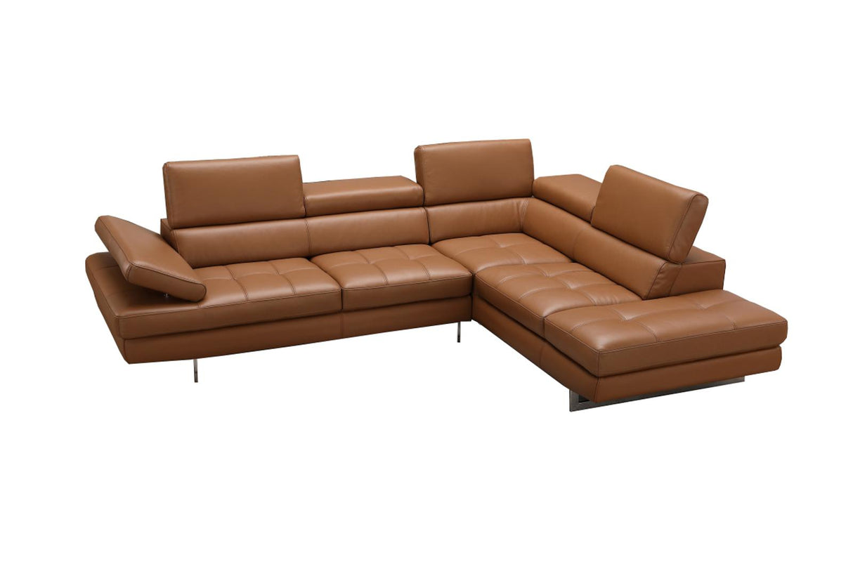 J&M Furniture A761 LHF Chaise Sectional in Caramel