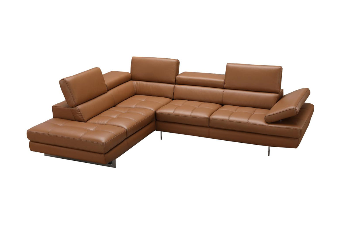 J&M Furniture A761 RHF Chaise Sectional in Caramel