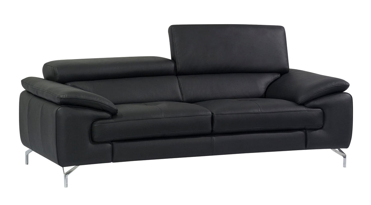 J&M Furniture A973 Italian Leather Sofa in Black