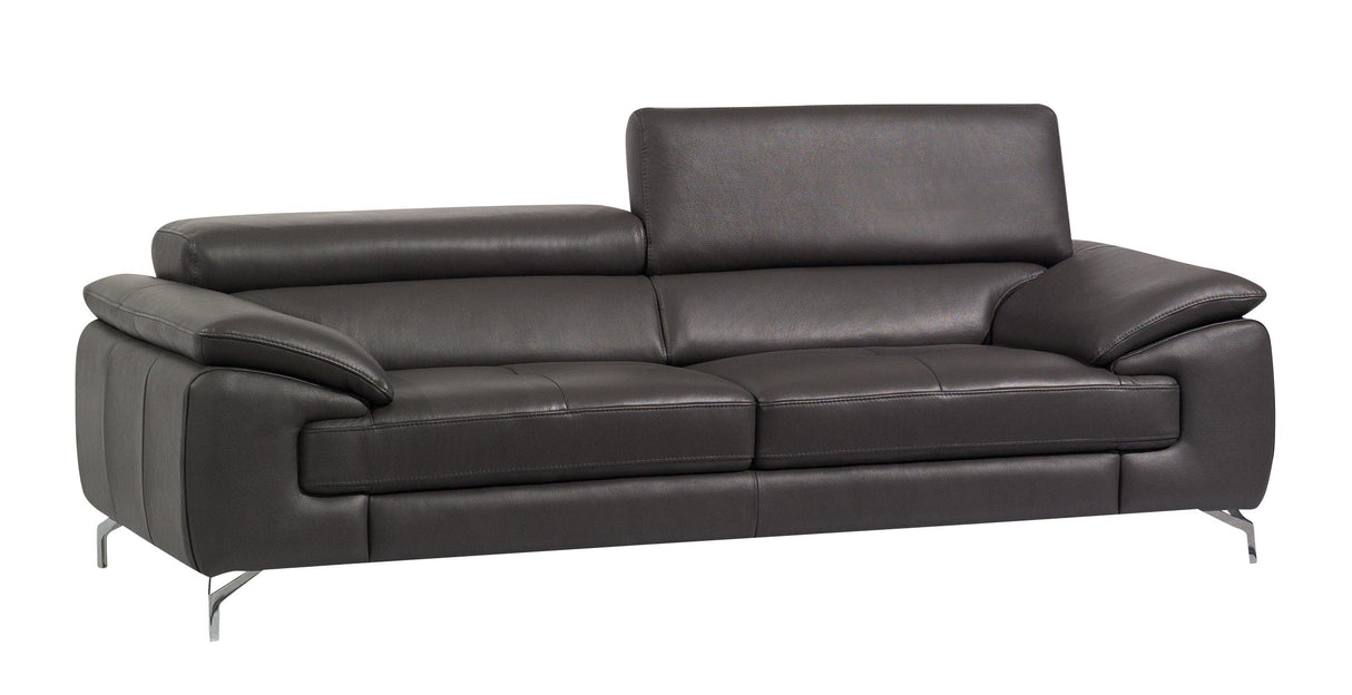 J&M Furniture A973 Italian Leather Sofa in Slate Grey