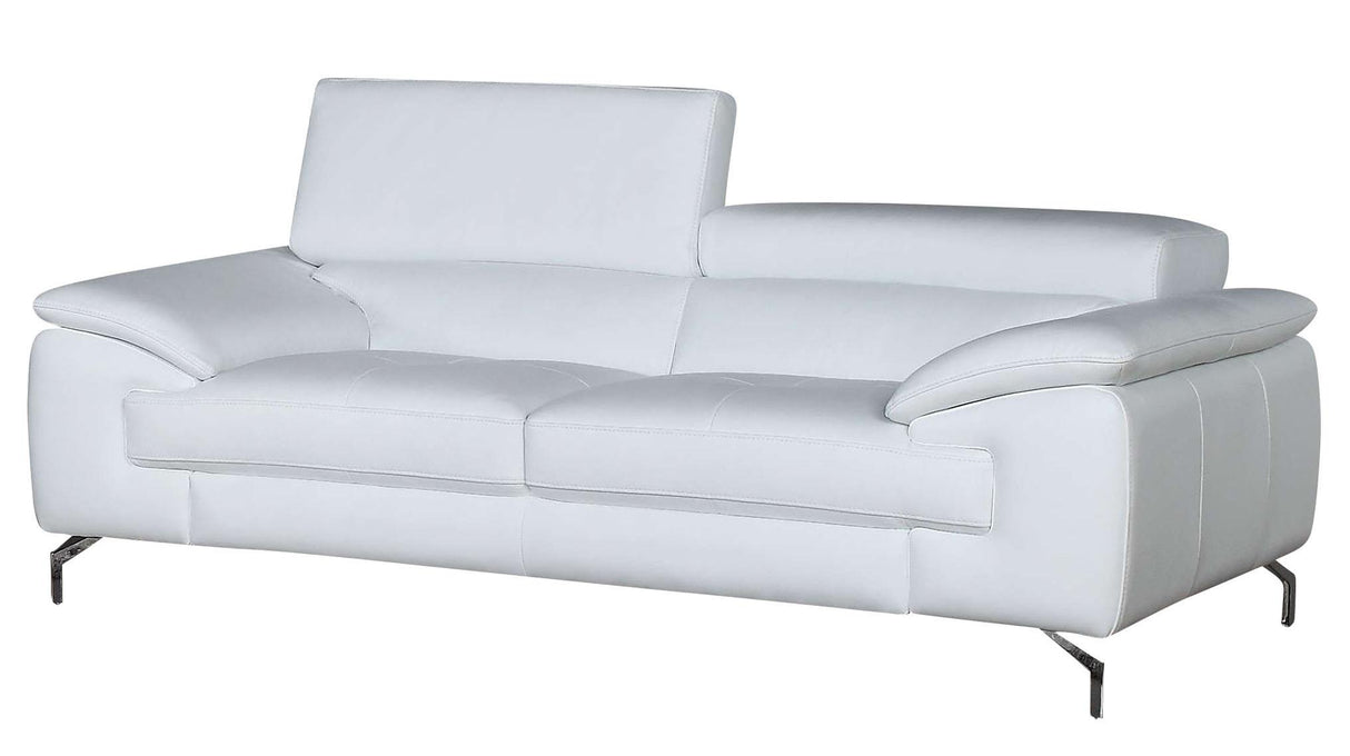 J&M Furniture A973 Italian Leather Sofa in White