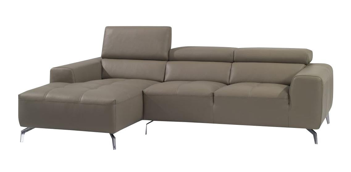 J&M Furniture A978B Italian Leather Sectional LAF Chaise in Burlywood - galleria furniture outlet