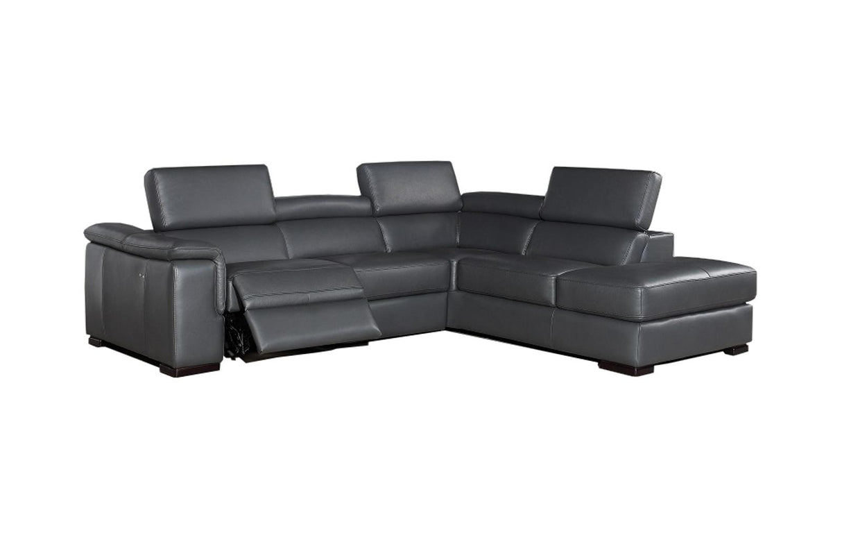 J&M Furniture Agata in Right Hand Facing Chaise Sectional in Slate Grey