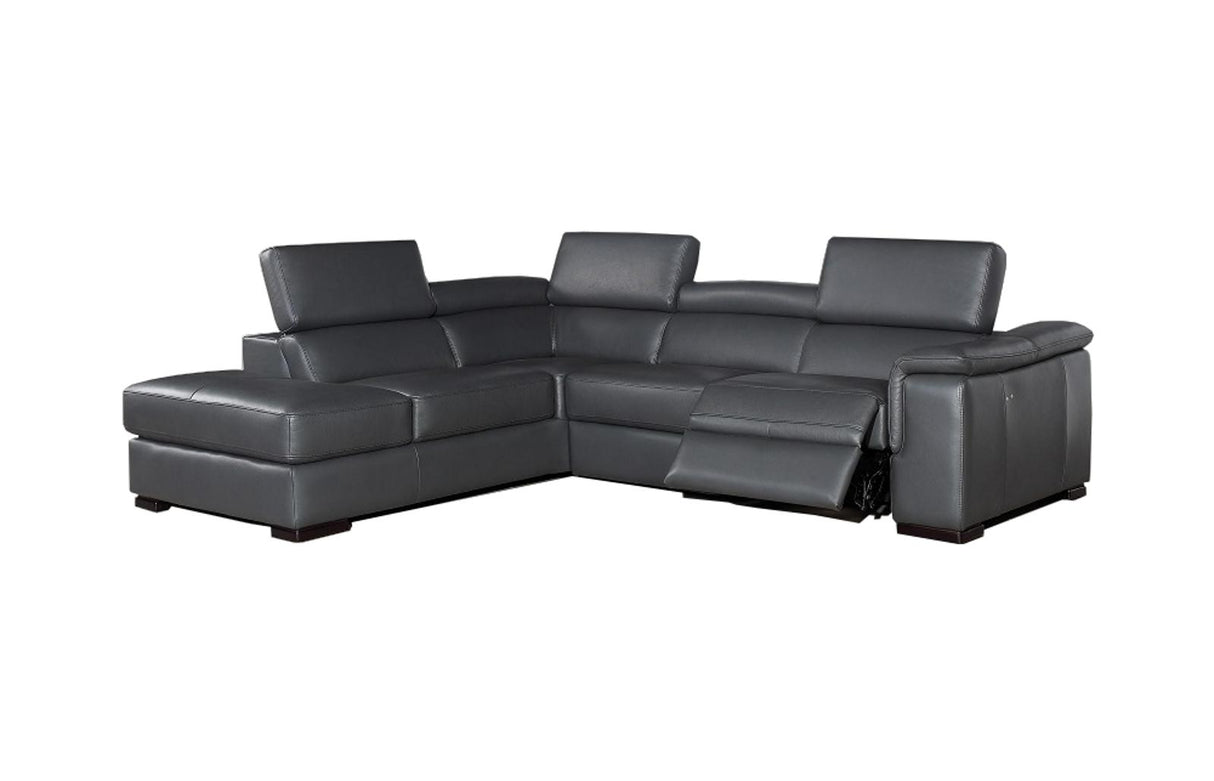 J&M Furniture Agata Left Hand Facing Chaise Sectional in Slate Grey