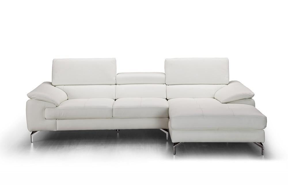 J&M Furniture Alice Right Hand Facing Chaise Sectional in White