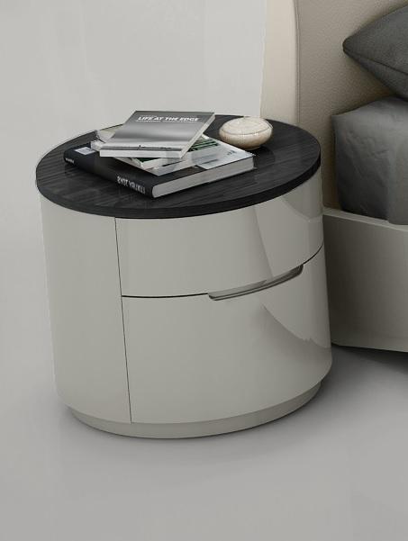 J&M Furniture Amsterdam Night Stand in Light Grey