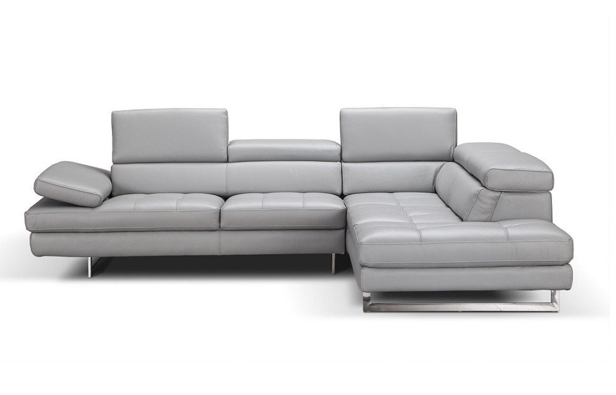 J&M Furniture Aurora Right Hand Facing Chaise Sectional in Light Grey
