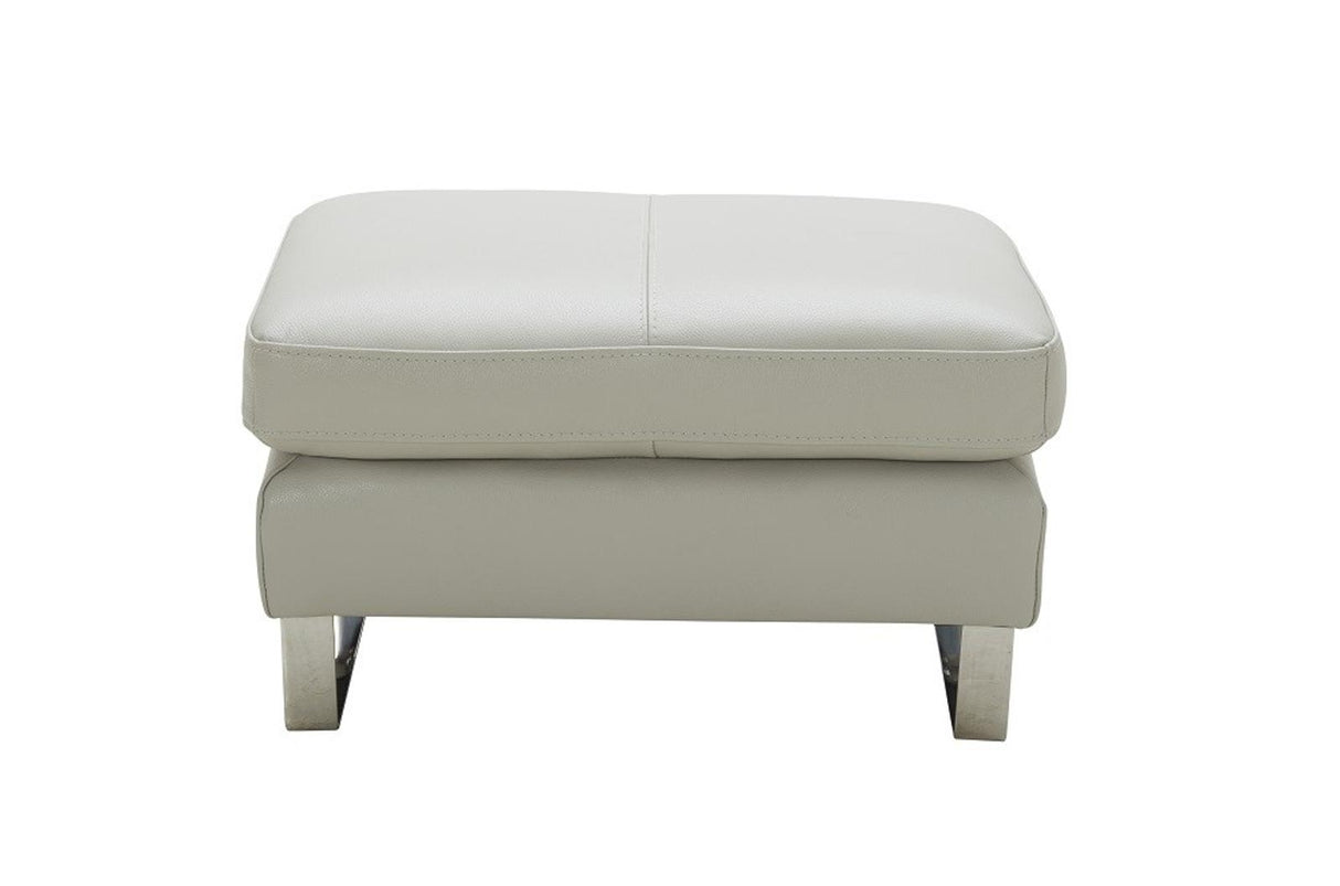 J&M Furniture Constantin Ottoman in Light Grey - galleria furniture outlet