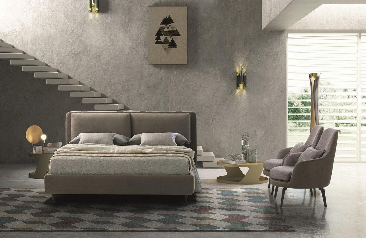 J&M Furniture Cortina King Platform Bed in Taupe