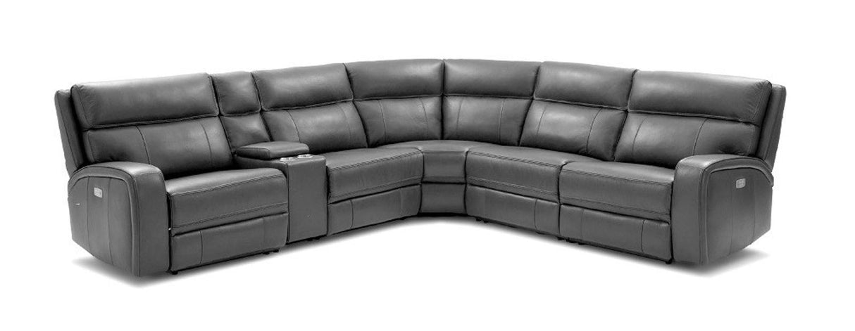 J&M Furniture Cozy 6pc Motion Sectional in Grey - galleria furniture outlet