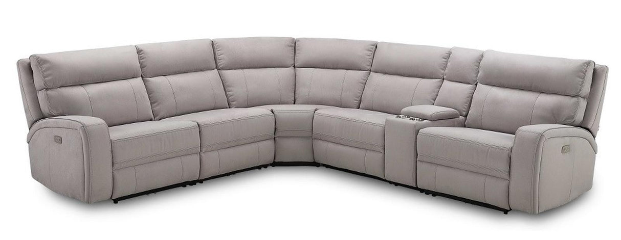 J&M Furniture Cozy 6pc Motion Sectional in Moonshine - galleria furniture outlet