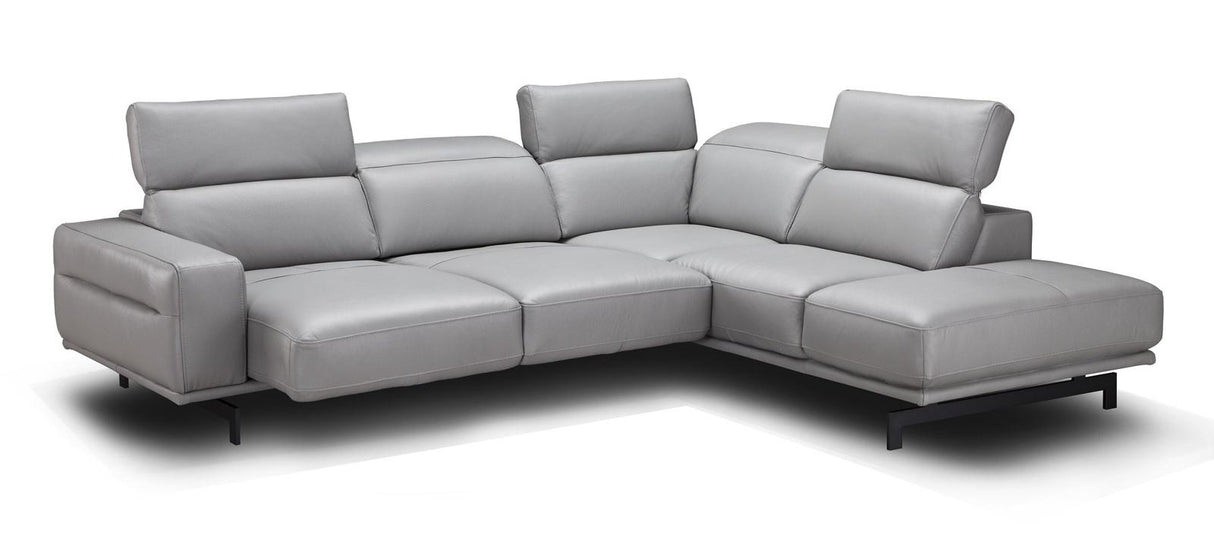 J&M Furniture Davenport Right Hand Facing Chaise Sectional in Light Grey