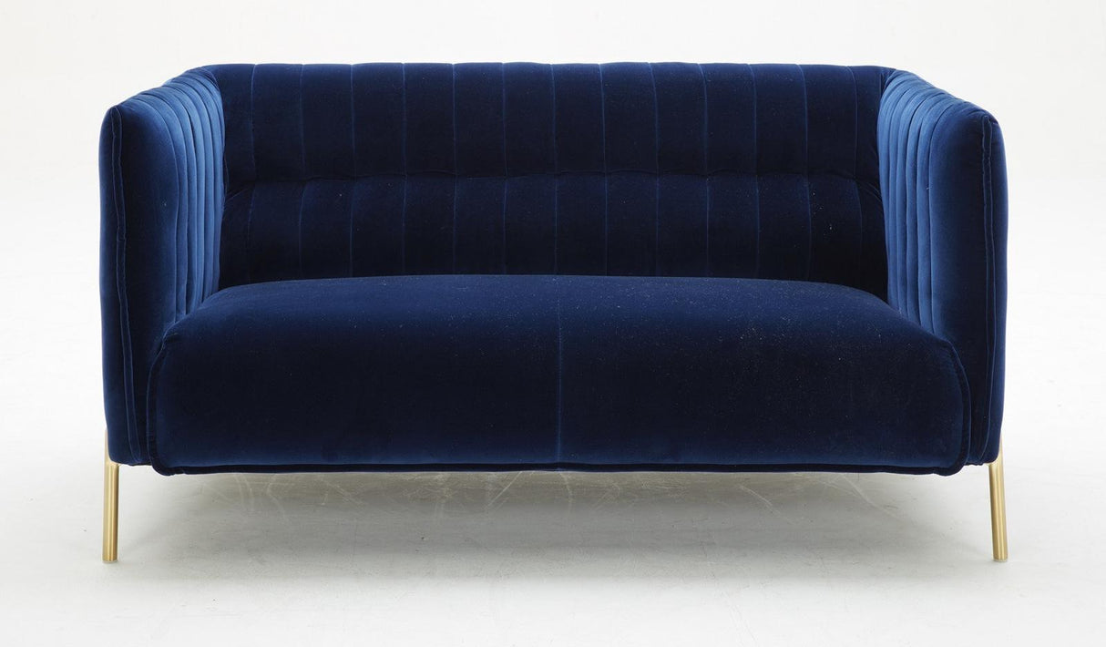 J&M Furniture Deco Loveseat in Blue - galleria furniture outlet