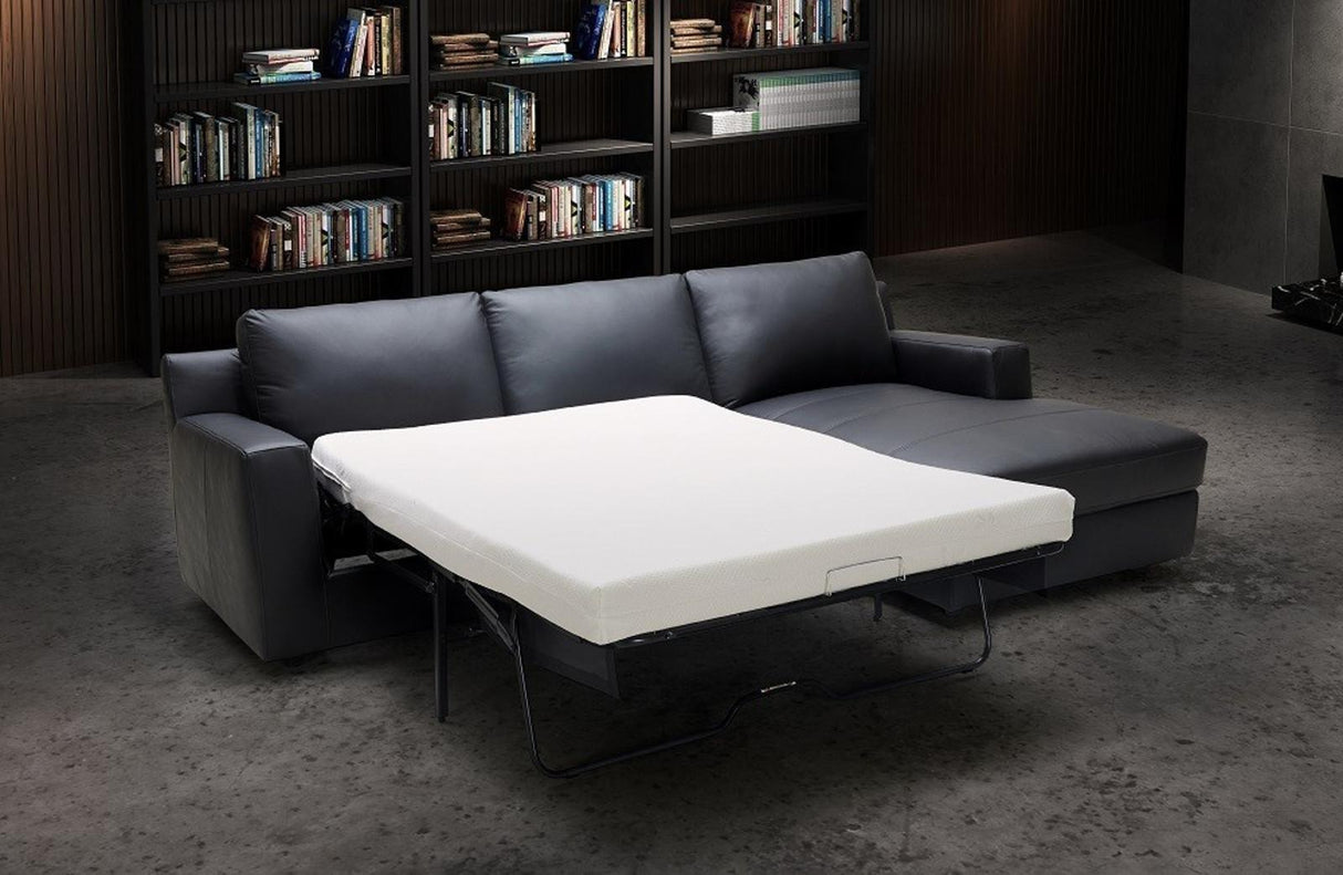 J&M Furniture Elizabeth RHF Chaise Sectional Sleeper in Black
