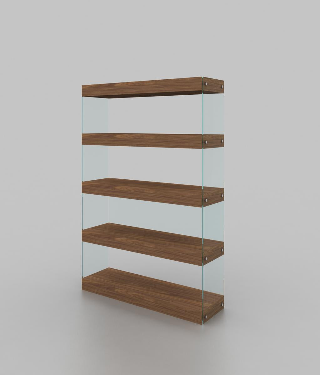 J&M Furniture Elm Curio in Walnut