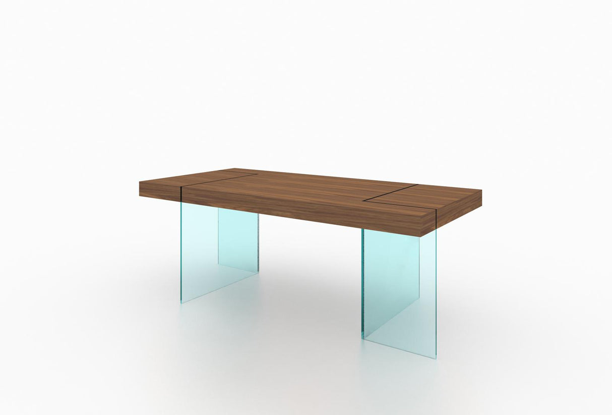 J&M Furniture Elm Modern Dining Table in Walnut - galleria furniture outlet