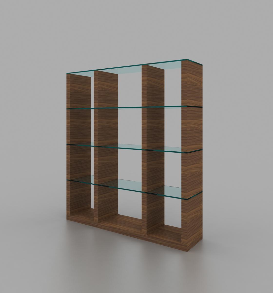 J&M Furniture Elm Wall Unit in Walnut