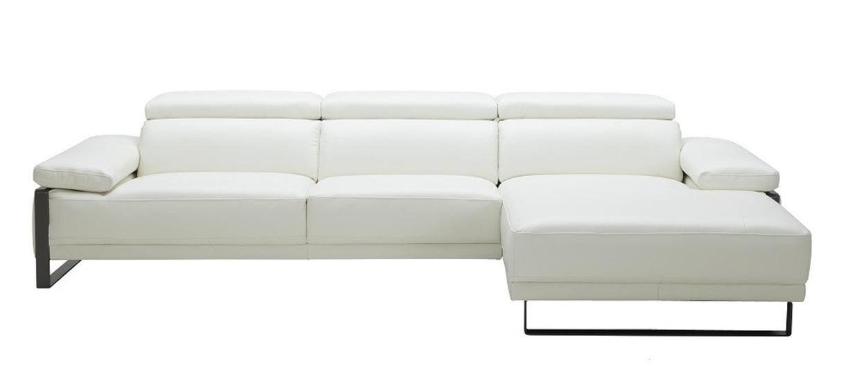 J&M Furniture Fleurier Right Hand Facing Chaise Sectional in White