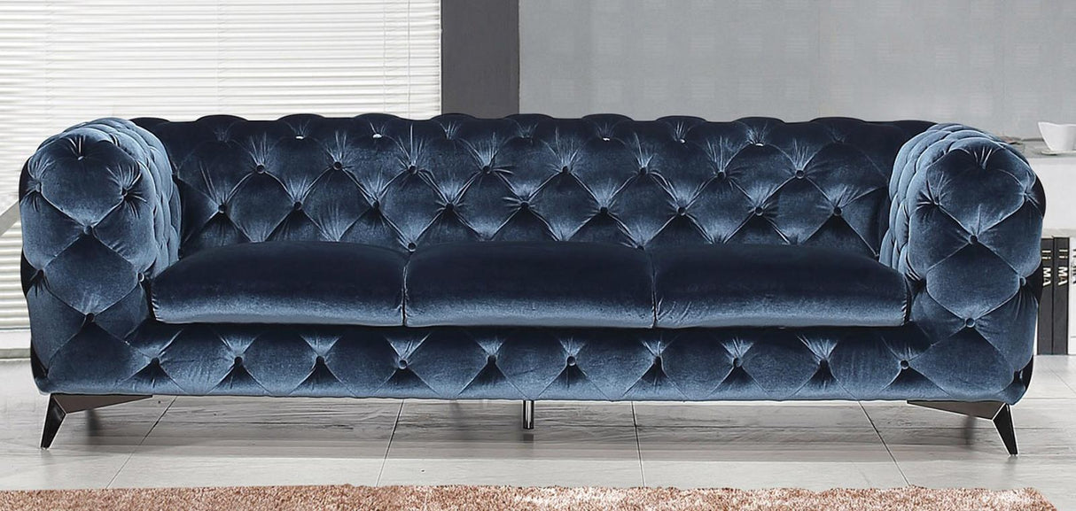 J&M Furniture Glitz Sofa in Blue - galleria furniture outlet