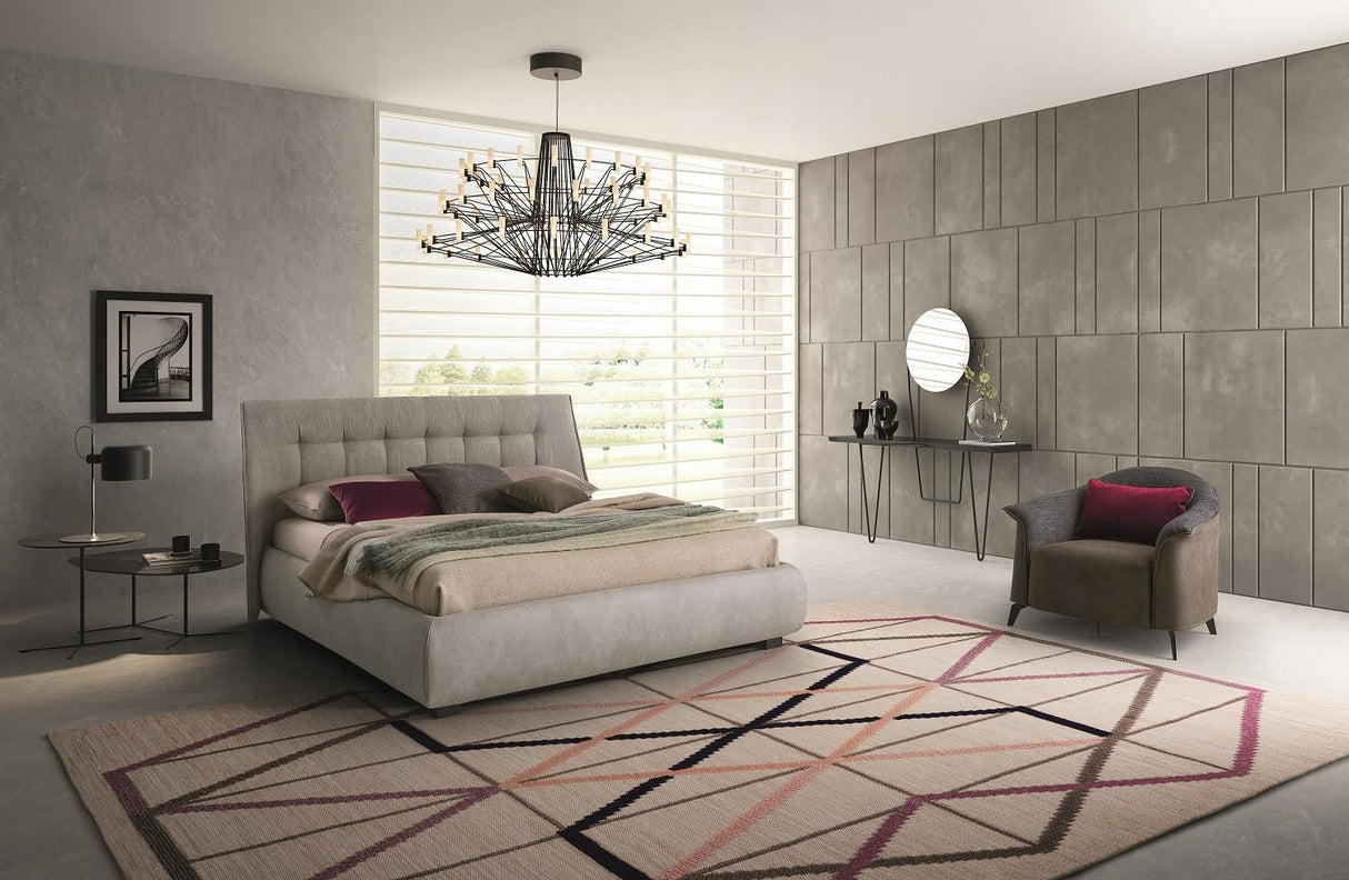 J&M Furniture Guscio King Storage Bed in Grey