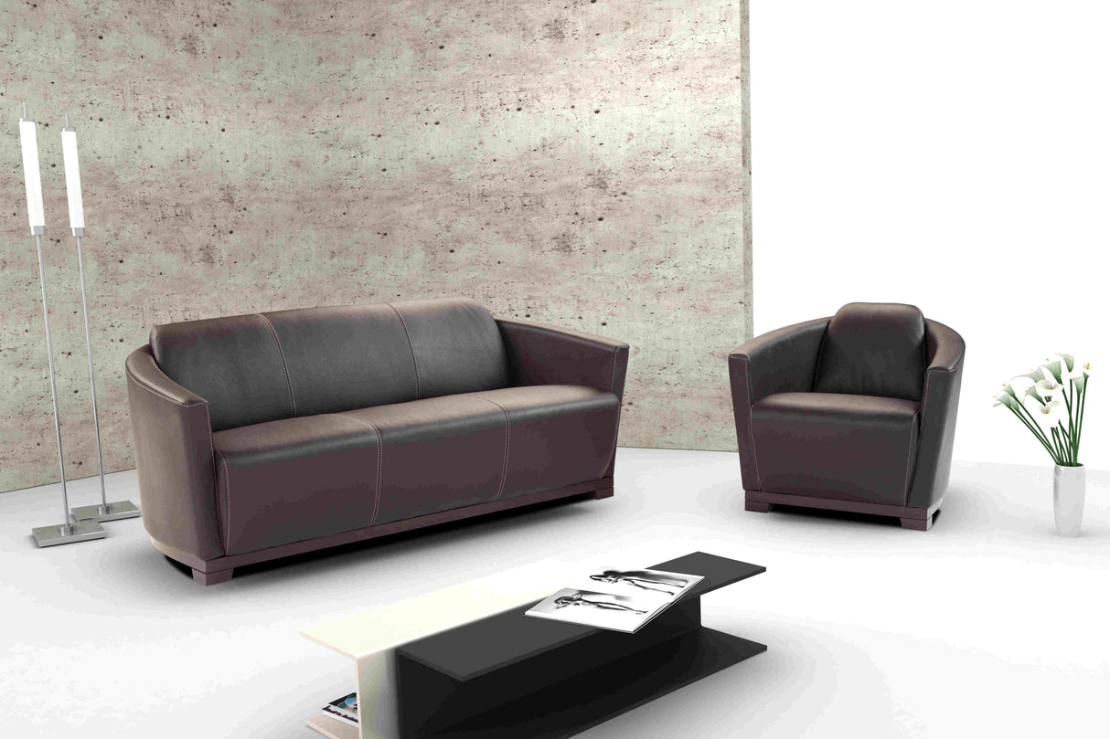 J&M Furniture Italian Leather Hotel Chair in Chocolate Brown 17692-S-BW