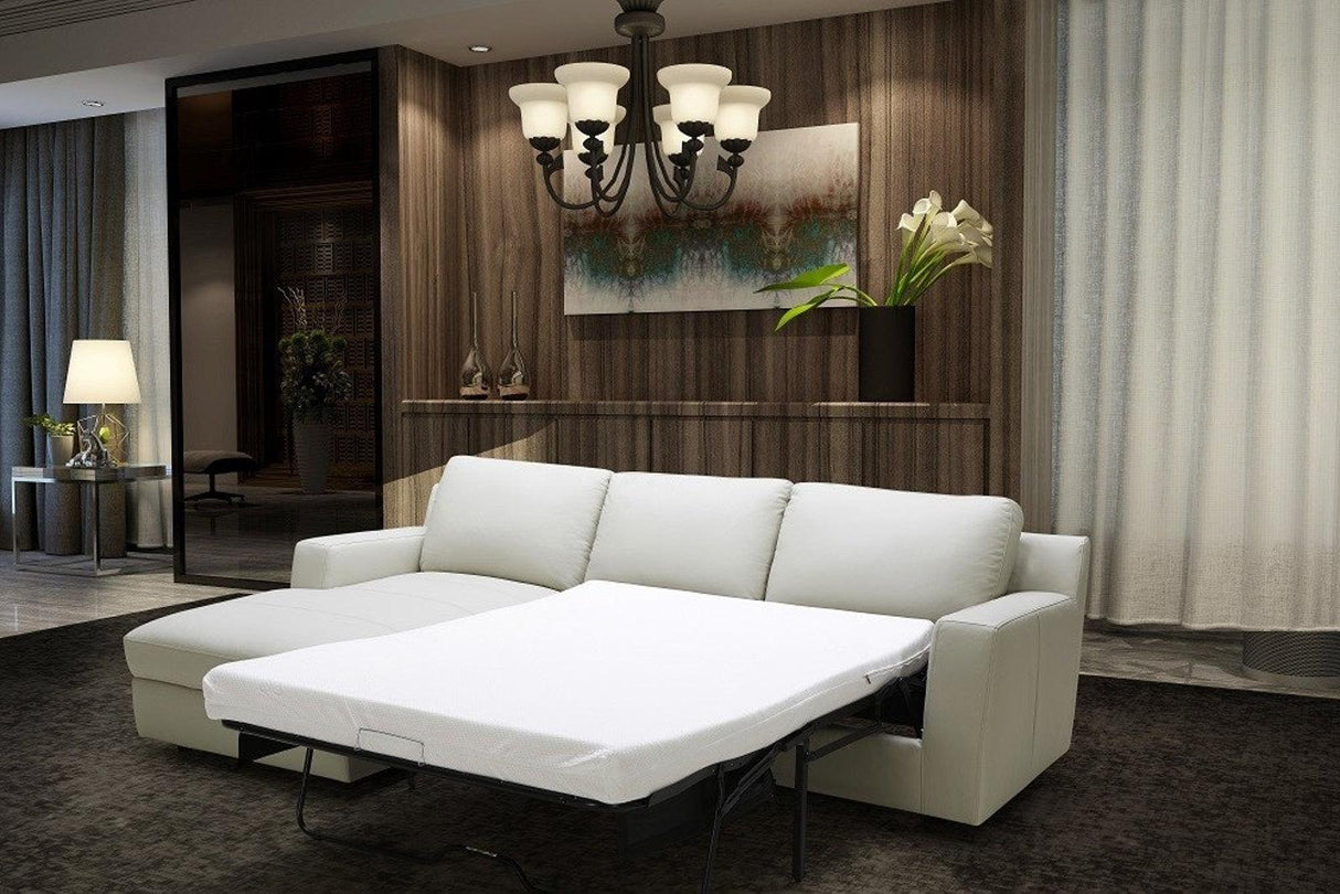 J&M Furniture Lauren Left Hand Facing Chaise Sectional Sleeper in Light Grey