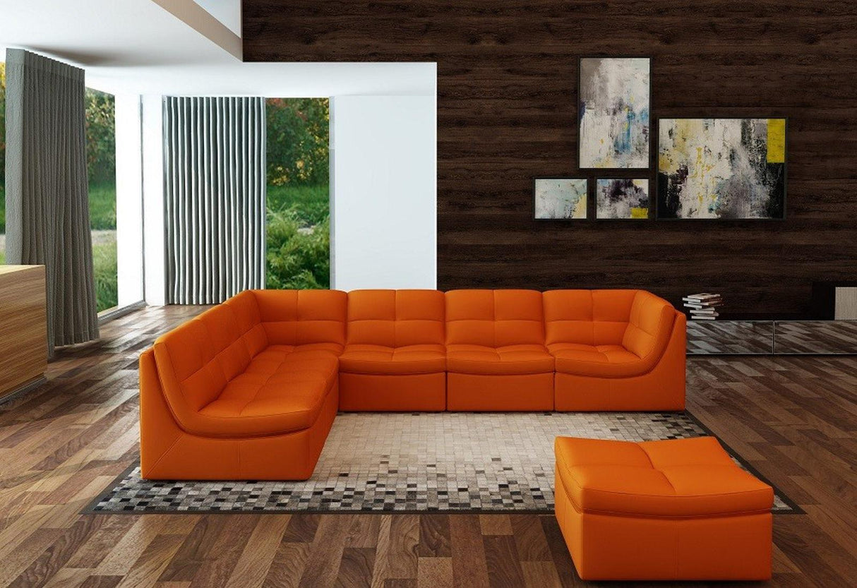 J&M Furniture Lego 7pc Living Room Set in Pumpkin