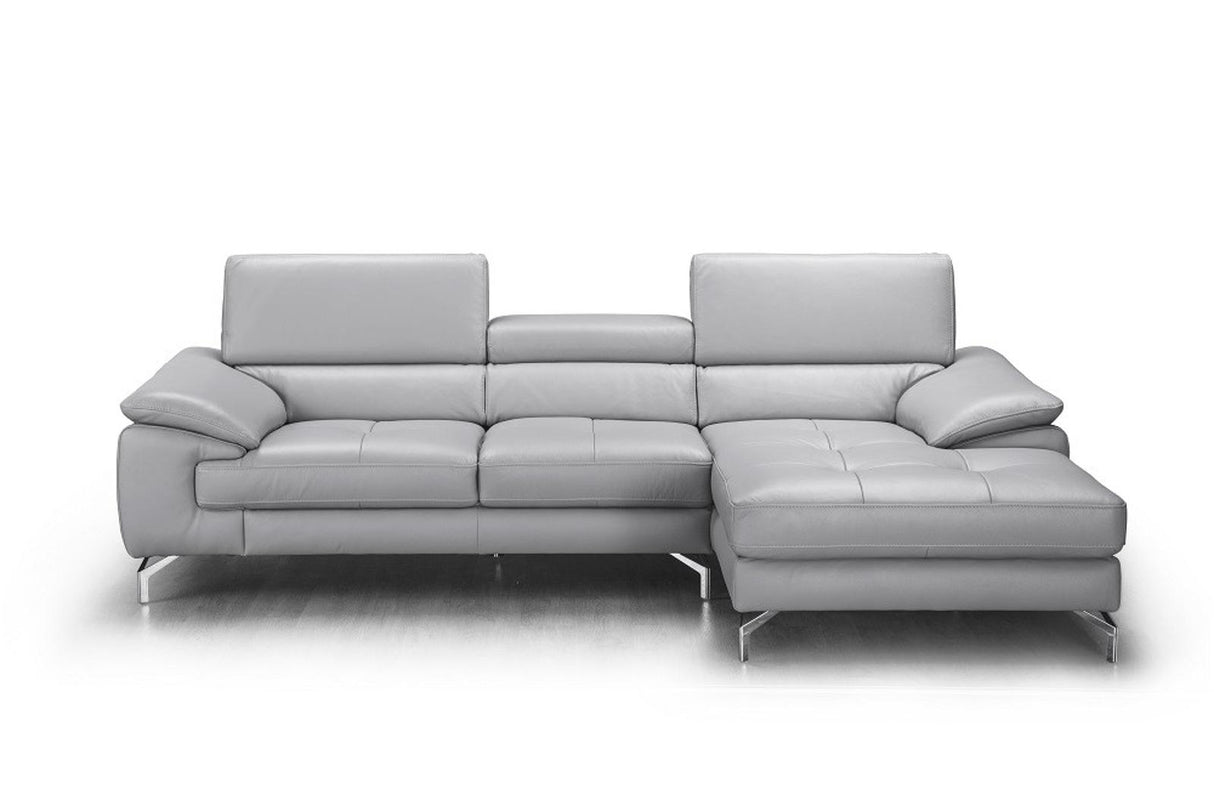J&M Furniture Liam Right Hand Facing Chaise Sectional in Light Grey