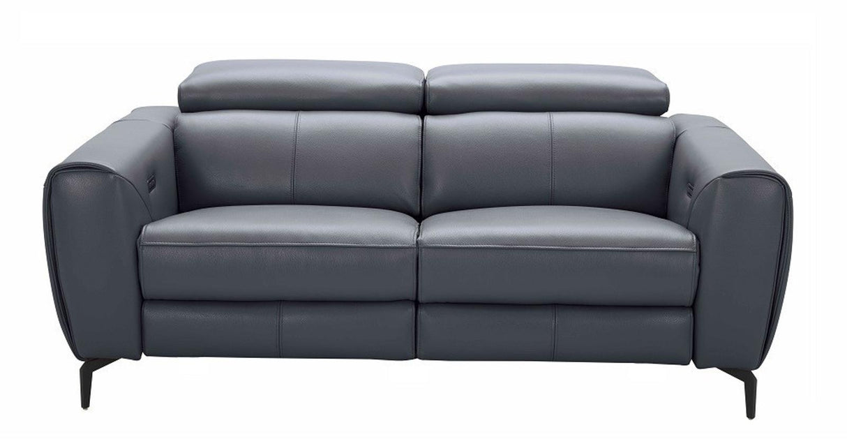 J&M Furniture Lorenzo Loveseat in Blue-Grey