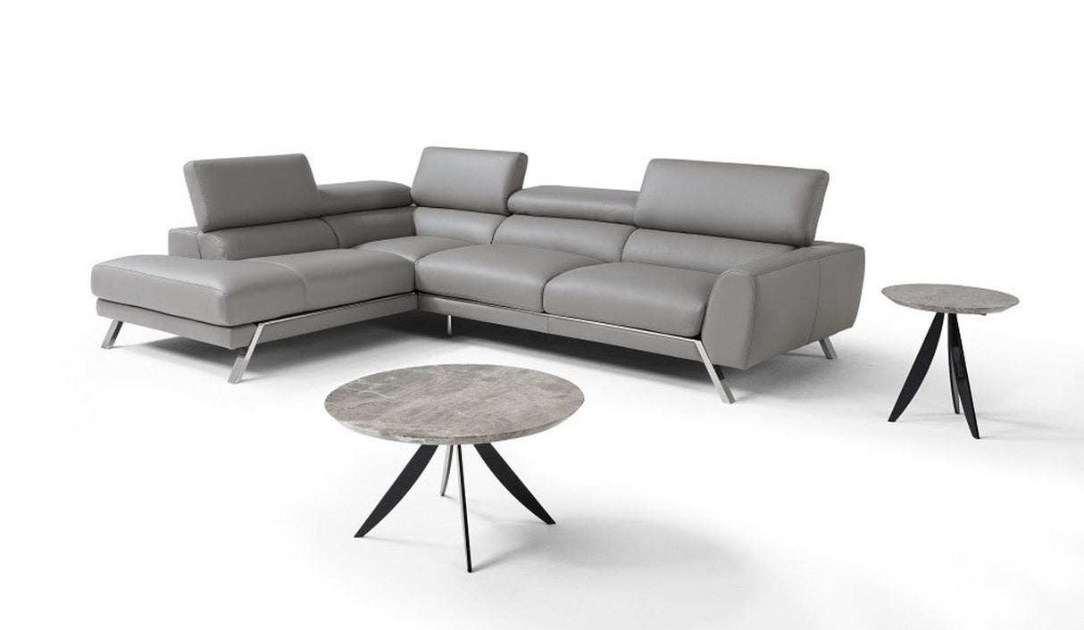 J&M Furniture Mood Left Hand Facing Chaise Sectional in Grey