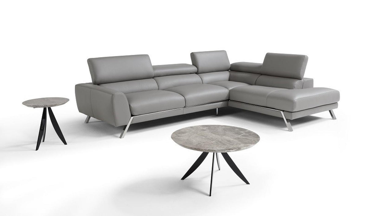 J&M Furniture Mood Right Hand Facing Chaise Sectional in Grey