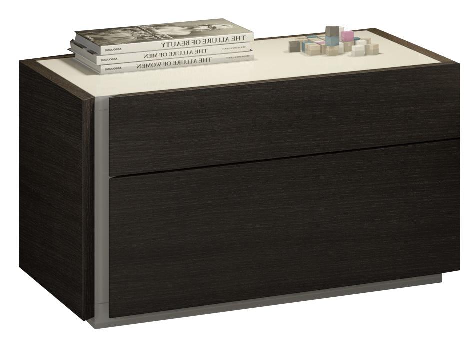 J&M Furniture Porto 2 Drawer Nightstand Left in Light Grey and Wenge