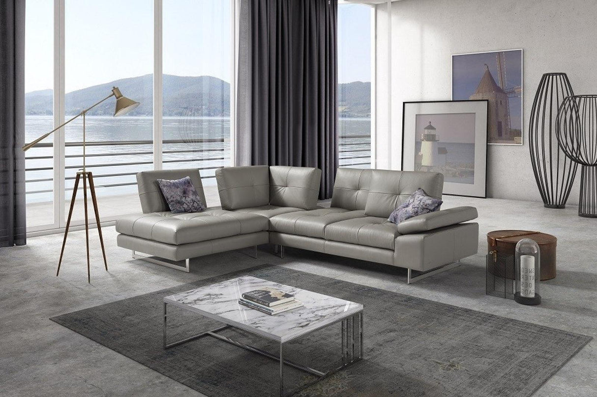 J&M Furniture Prive Left Hand Facing Chaise Sectional in Grey