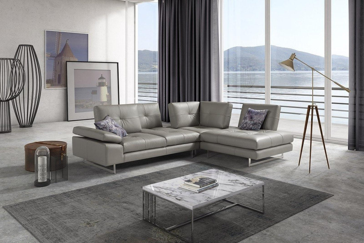 J&M Furniture Prive Right Hand Facing Chaise Sectional in Grey