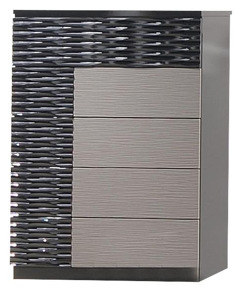 J&M Furniture Roma Chest in Black & Grey Lacquer